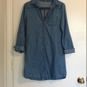 Fall denim dress (sleeves rolled or down)